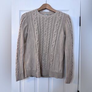L.L. Bean Beige Cable Knit Sweater
